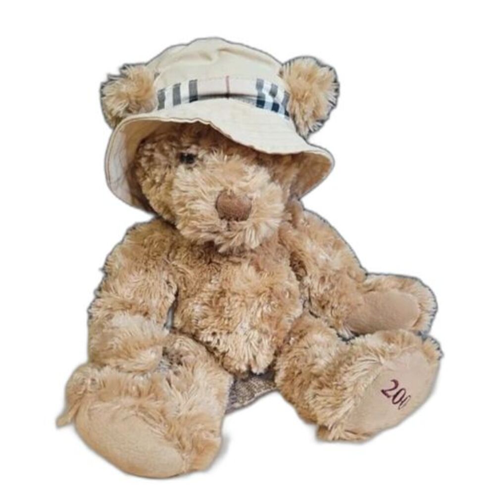 Burberry Fragrances 2006 Teddy Bear Plush Check Bucket Hat Promo Stuffed Toy